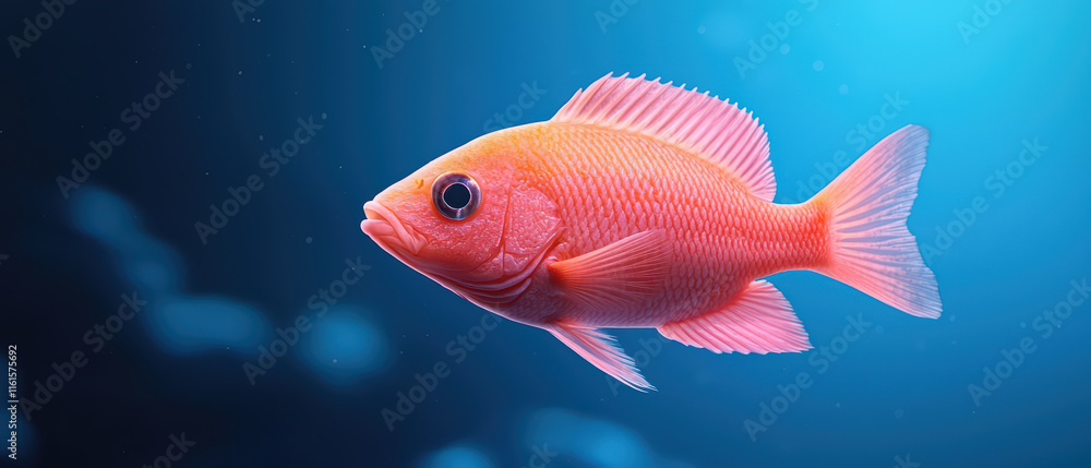 close up of vibrant orange fish swimming gracefully in aquarium, showcasing its detailed scales and fins close up of vibrant orange fish swimming gracefully in aquarium, showcasing its detailed scales and fins