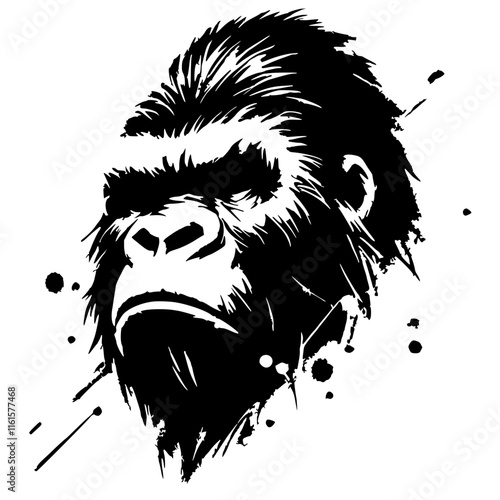 Abstract gorilla head silhouette photo