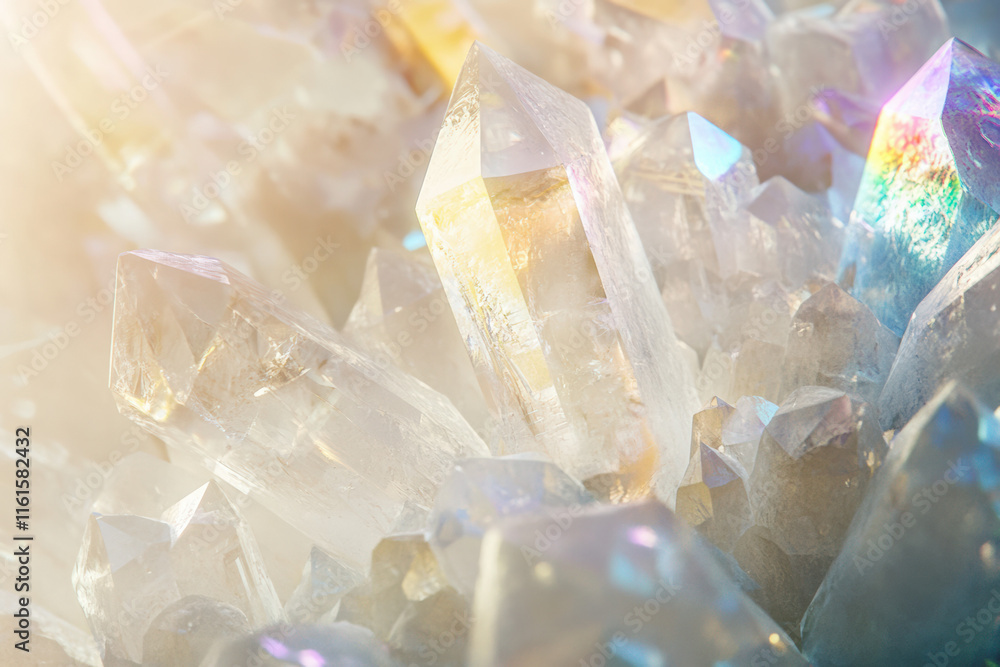 Abstract background with white diamonds, light pastel colors, blurred background, light and shadow effects, iridescent holographic effect, light rays of shimmering Abstract background with white diamonds, light pastel colors, blurred background, light and shadow effects, iridescent holographic effect, light rays of shimmering