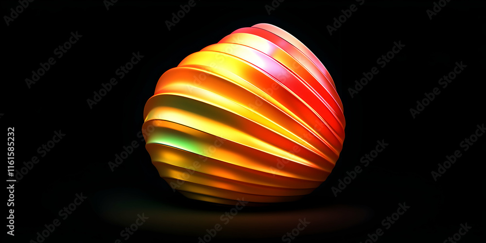 Vibrant 3D Render of a Colorful Swirling Abstract Object Vibrant 3D Render of a Colorful Swirling Abstract Object