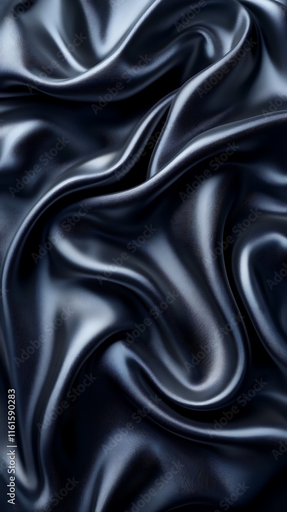 Fototapeta premium Black fabric sleek smooth silk texture high resolution hd background