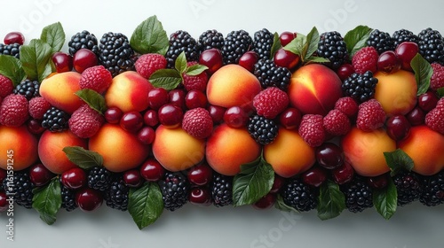 Colorful summer fruit arrangement. photo