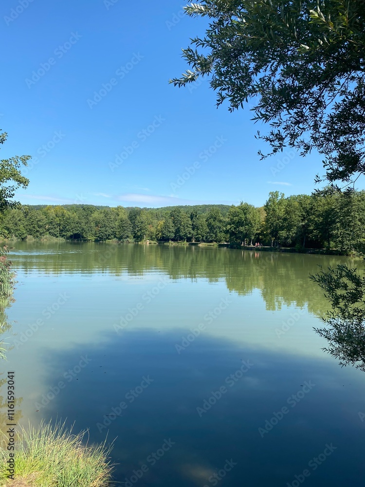 Obraz premium beautiful landscape with small lake in south germany