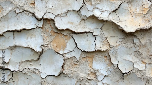 Cracked, peeling paint on a wall.