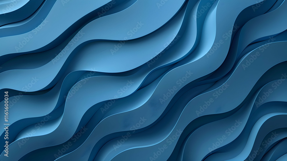 Fototapeta premium Abstract Blue Waves Design with Flowing Patterns and Textures