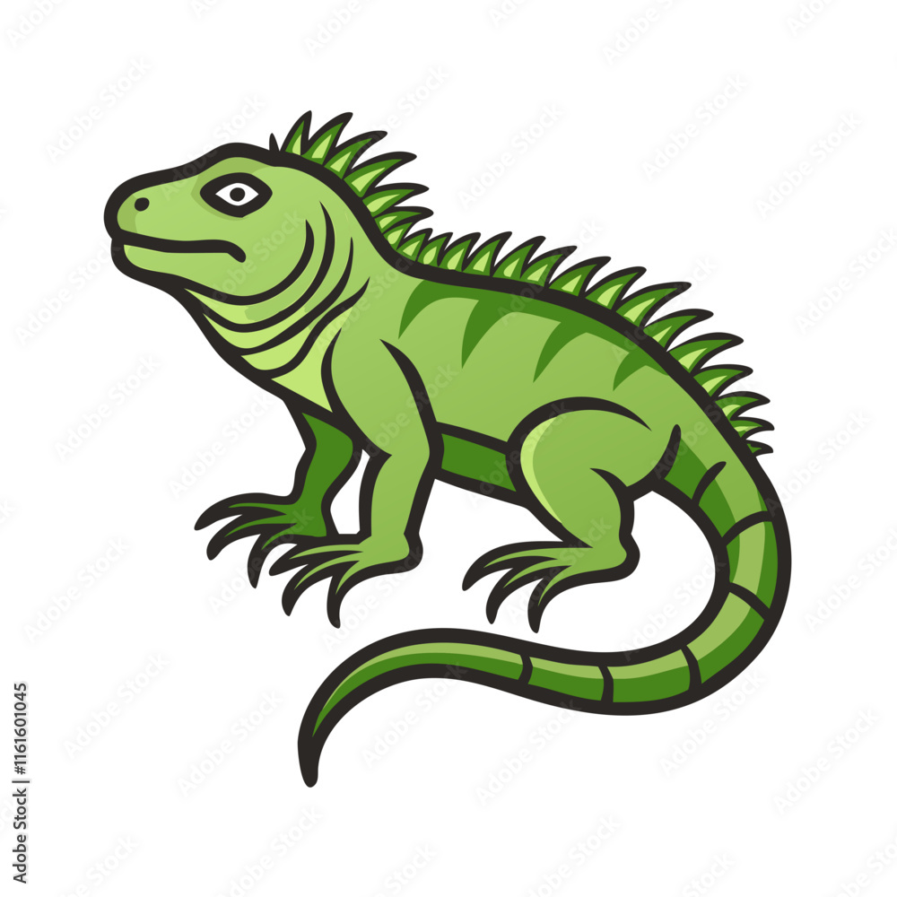 Obraz premium Green iguana icon