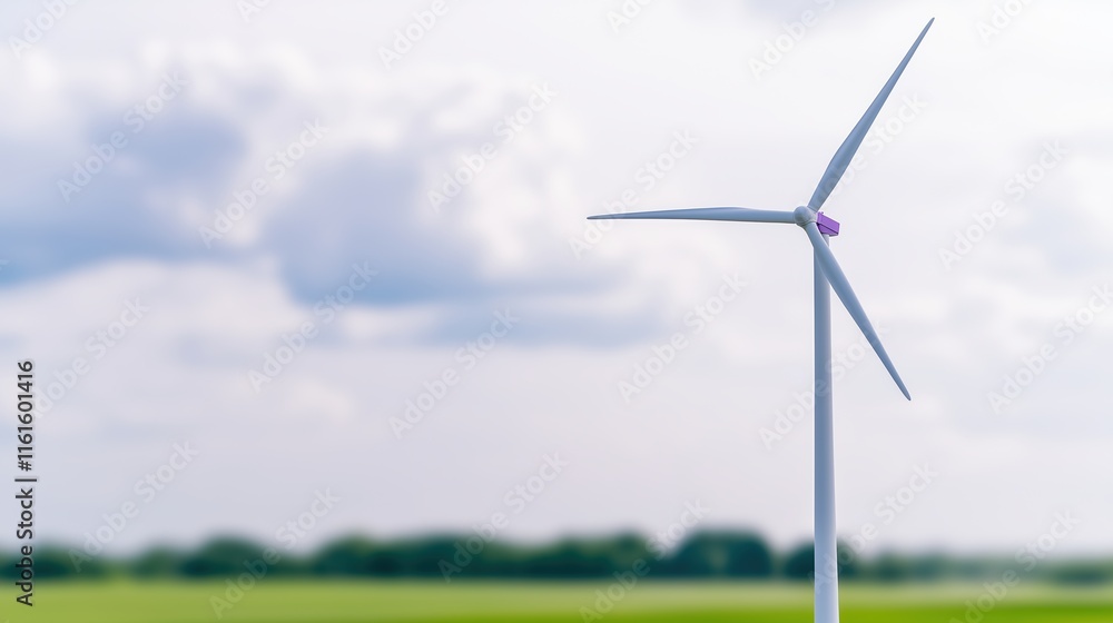 Fototapeta premium Modern Wind Turbine with Detailed Energy Data Analytics Against Clear Sky Showcasing Renewable Energy Technology for Sustainable Future and Environmental Solutions