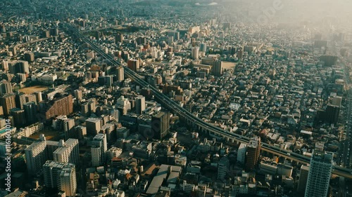 Wallpaper Mural あべのハルカスの展望台から見る大阪市の風景	ビジネス街 Torontodigital.ca