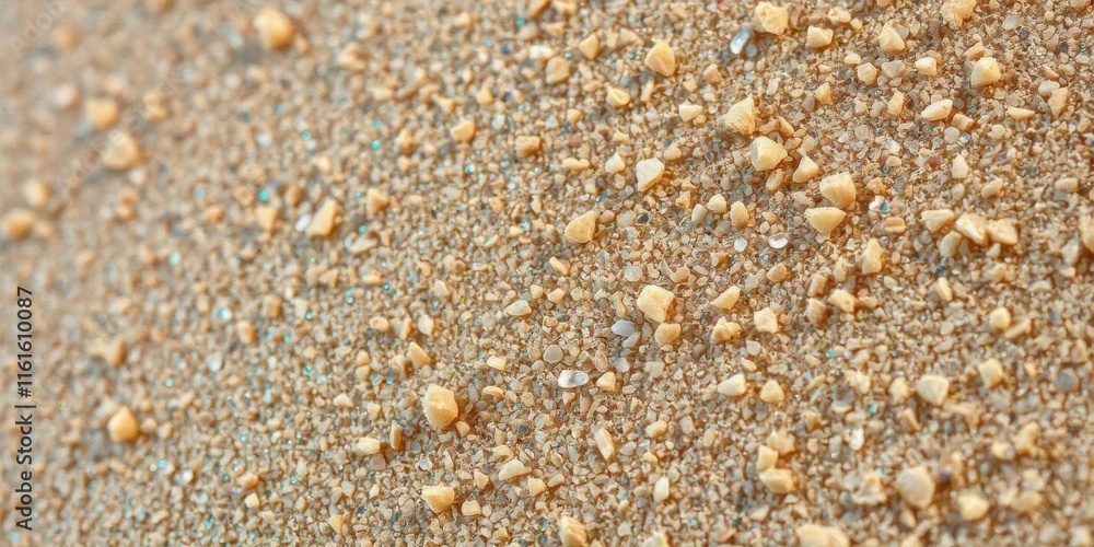 Natural sand grains on the beach reflecting sunlight during the day creating a glimmering effect Natural sand grains on the beach reflecting sunlight during the day creating a glimmering effect