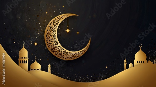 Wallpaper Mural Ramadan Kareem. moon and abstract luxury islamic elements background Torontodigital.ca