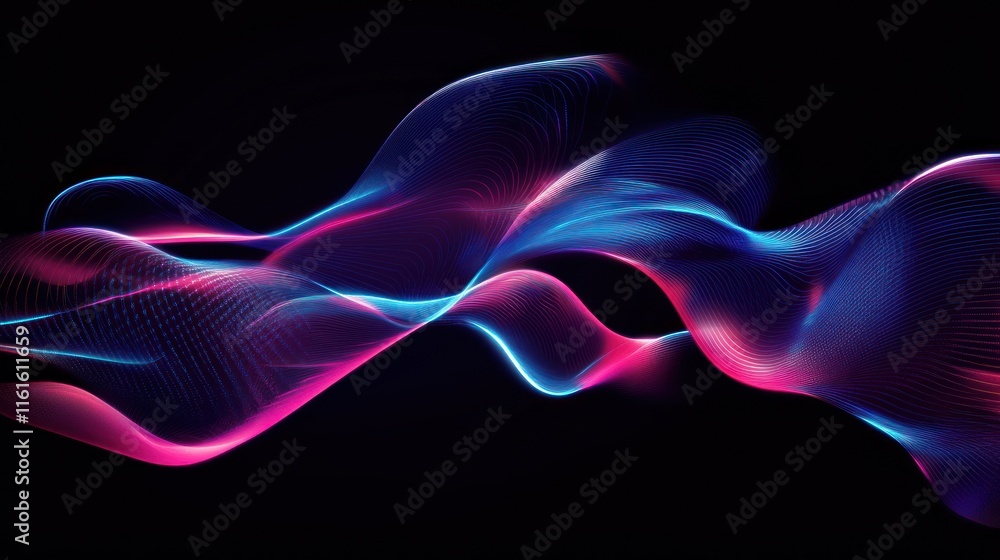Abstract neon designs featuring futuristic glowing blue lines. Abstract neon designs featuring futuristic glowing blue lines.