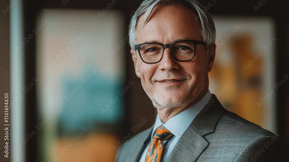 Confident executive showcasing composure and vision in a corporate portrait. Confident executive showcasing composure and vision in a corporate portrait.