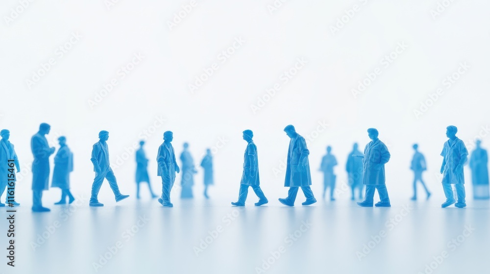Doctors and nurses working together in a clinical environment, showcasing collaboration and care, on solid white background, single object Doctors and nurses working together in a clinical environment, showcasing collaboration and care, on solid white background, single object