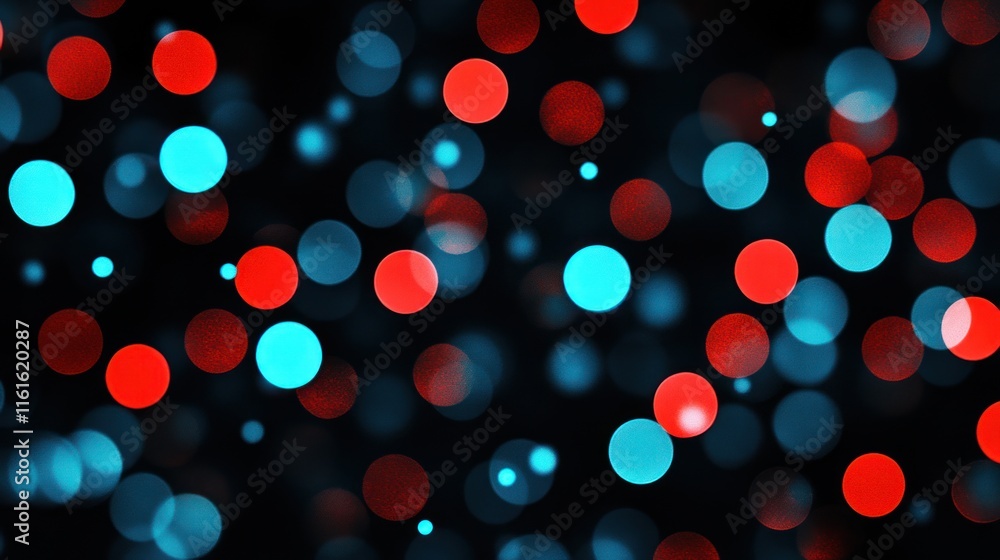Naklejka premium Hypnotic red and blue dots flickering gently against a black backdrop.