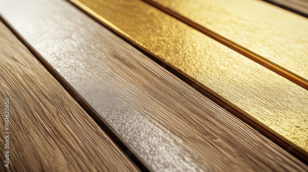 Golden, silver, and brown wooden planks. Golden, silver, and brown wooden planks.