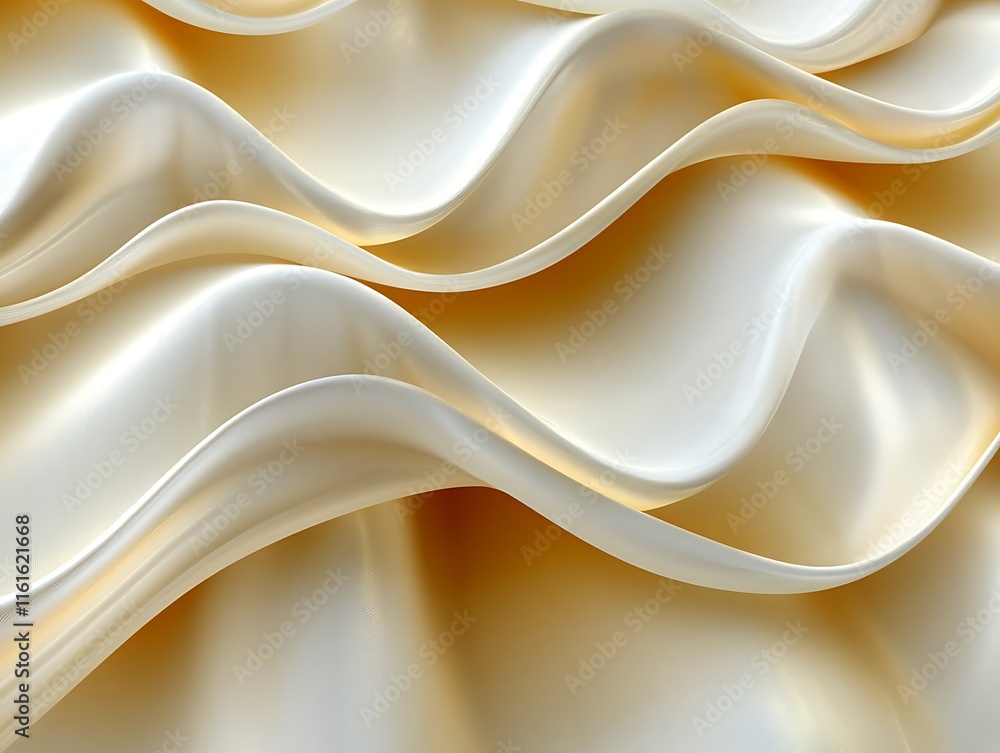 Fototapeta premium Creamy Beige Abstract Waves of Fabric