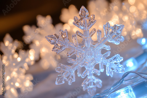 Unique Snowflake Lights, Low Energy Consumption, Ideal for Eco-conscious Holiday Ambiance photo