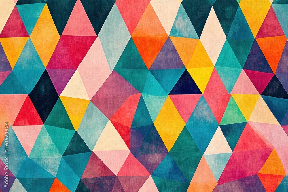 Colorful mosaic pattern of triangles showcasing vibrant hues and geometric shapes in a creative design setting. Generative AI Colorful mosaic pattern of triangles showcasing vibrant hues and geometric shapes in a creative design setting. Generative AI