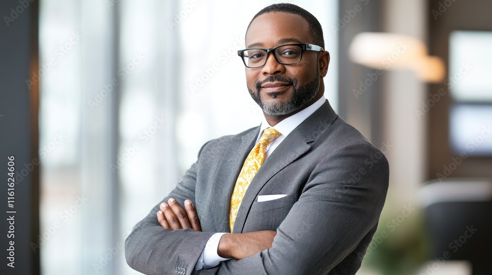Professional portrait of a confident business leader, exuding leadership and professionalism in a corporate setting Professional portrait of a confident business leader, exuding leadership and professionalism in a corporate setting