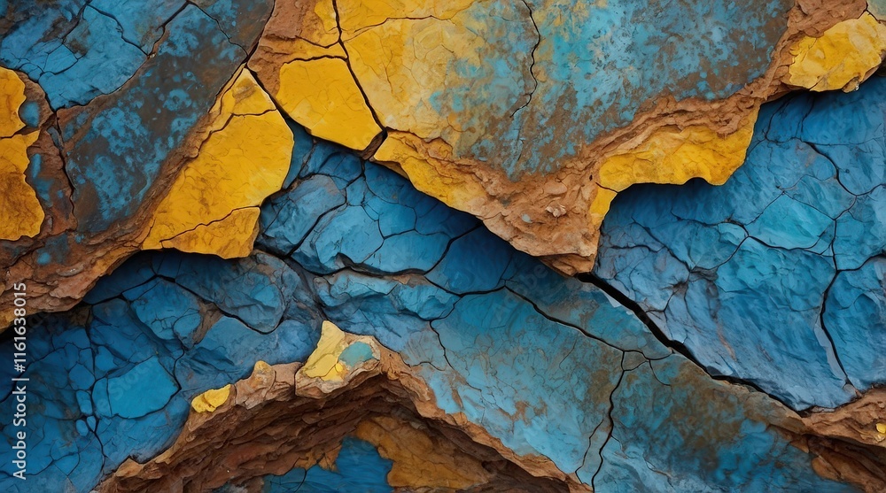 Fototapeta premium Abstract_blue_yellow_brown_background