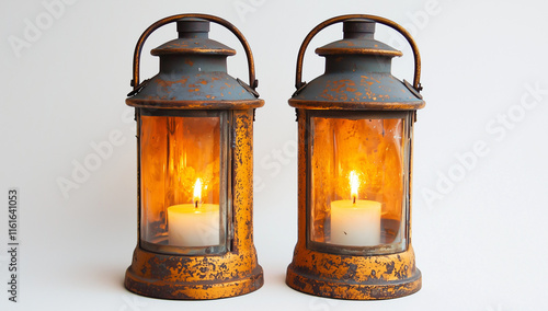 old oil lamp on the wall