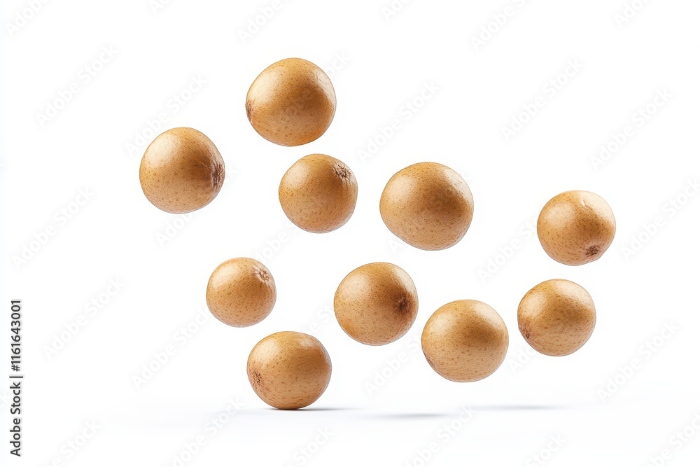 Falling longan isolated on white with complete depth of field Falling longan isolated on white with complete depth of field