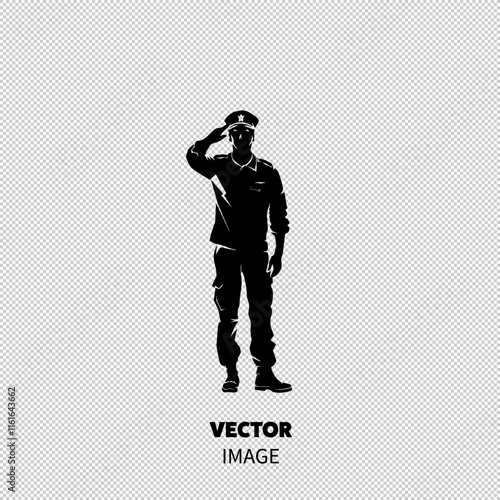 A silhouetted male soldier saluting, symbolizing respect and honor in military service.