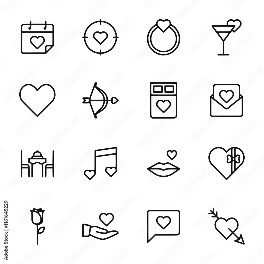set of icons Valentines Day set of icons Valentines Day