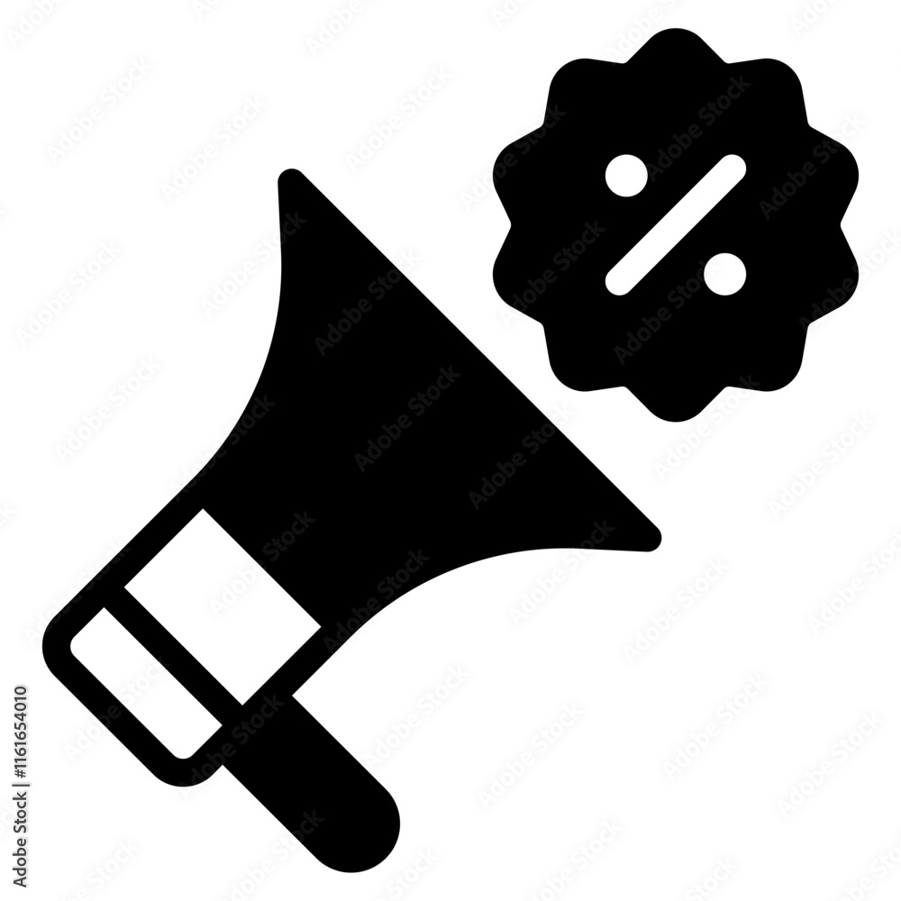 Promotional Announcement with Discount Symbol Promotional Announcement with Discount Symbol