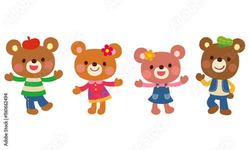 かわいい　くま　ポップ　キャラクター