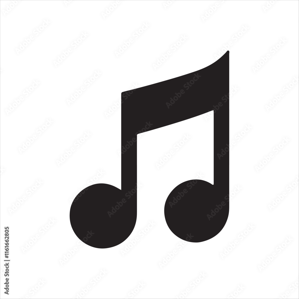 Music Note Icon isolated on white background Music Note Icon isolated on white background