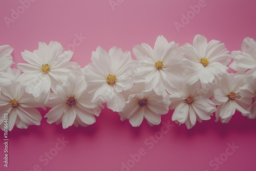 flowers on pink background