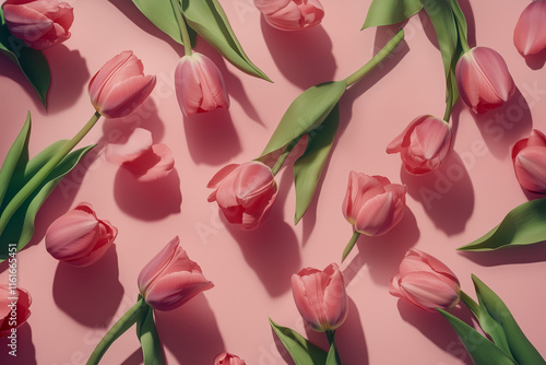 pink tulips background