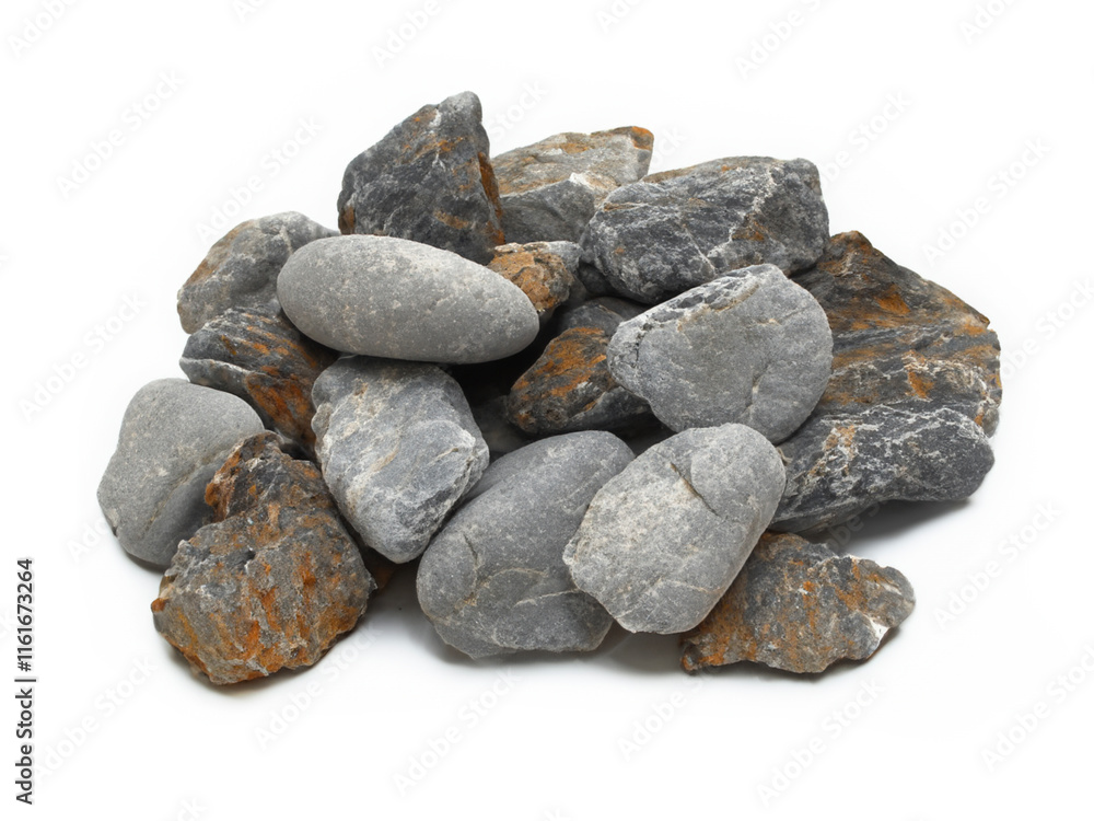 pile of stones isolated on white background pile of stones isolated on white background