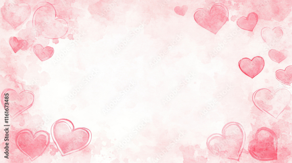 Soft pink watercolor wash background with gentle heart shapes, perfect for romantic themes and celebrations. Ideal for invitations, cards, and digital designs Soft pink watercolor wash background with gentle heart shapes, perfect for romantic themes and celebrations. Ideal for invitations, cards, and digital designs