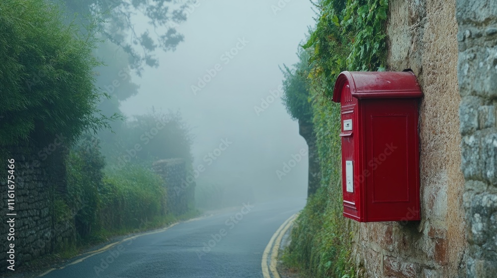 istoric red mailbox stands prominently on a British street, symbolizing timeless communication and cultural heritage. istoric red mailbox stands prominently on a British street, symbolizing timeless communication and cultural heritage.