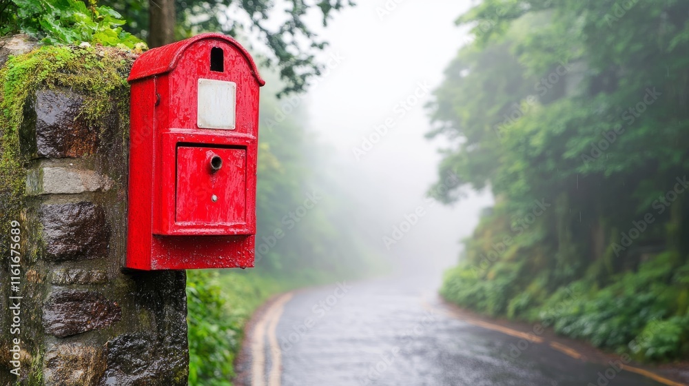 istoric red mailbox stands prominently on a British street, symbolizing timeless communication and cultural heritage. istoric red mailbox stands prominently on a British street, symbolizing timeless communication and cultural heritage.