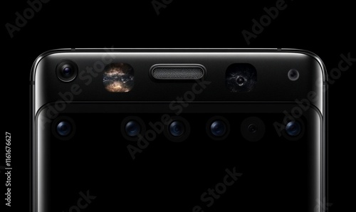 Smartphone rear camera system close-up. photo