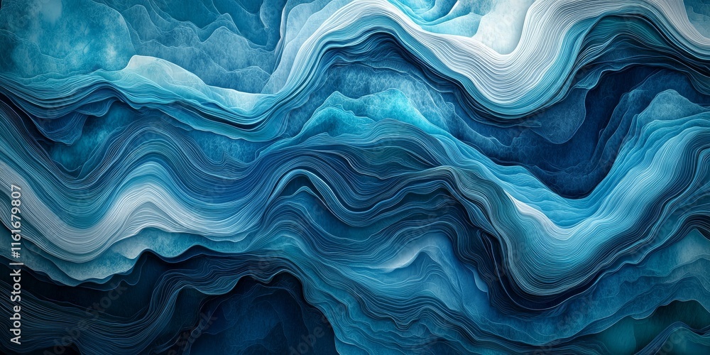 Surging ocean currents ripple in abstract turquoise, teal, and sapphire tones., Generative AI Surging ocean currents ripple in abstract turquoise, teal, and sapphire tones., Generative AI