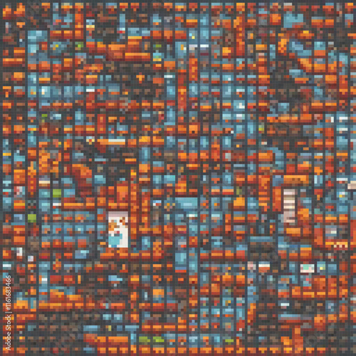 Pixel art of a computer screen with a unique pattern design.