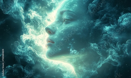 luminance pulses through radiant surreal digital textures., Generative AI