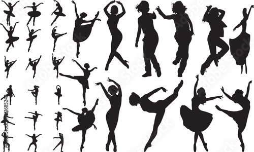 Girls Dance Pose Silhouettes