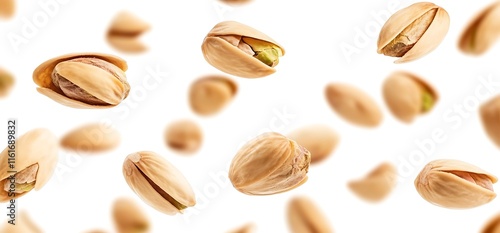 Wallpaper Mural A collection of pistachio nuts scattered against a white background. Torontodigital.ca
