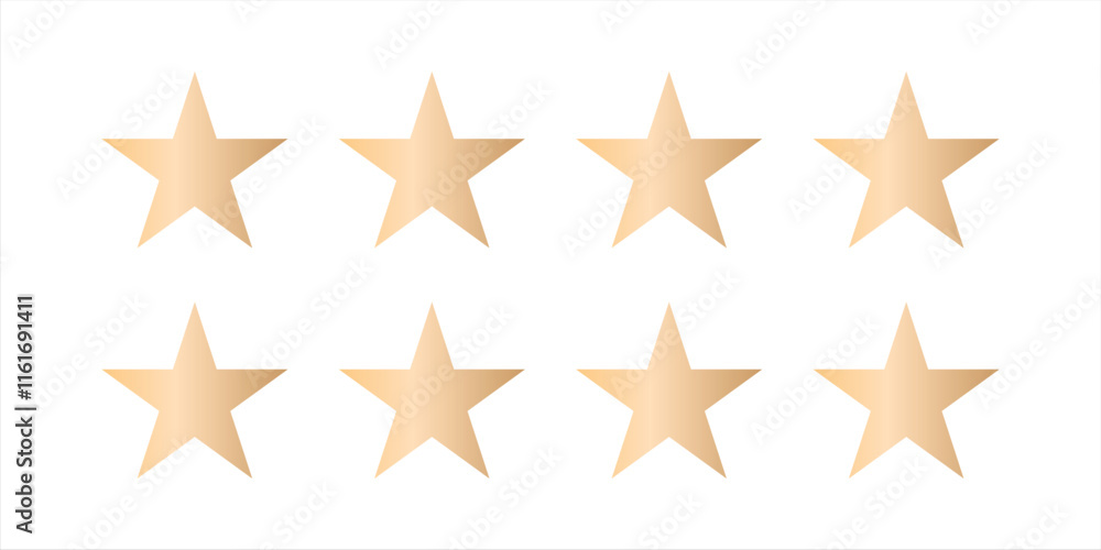 Obraz premium Five star review icon. Vector gold five star. illustration