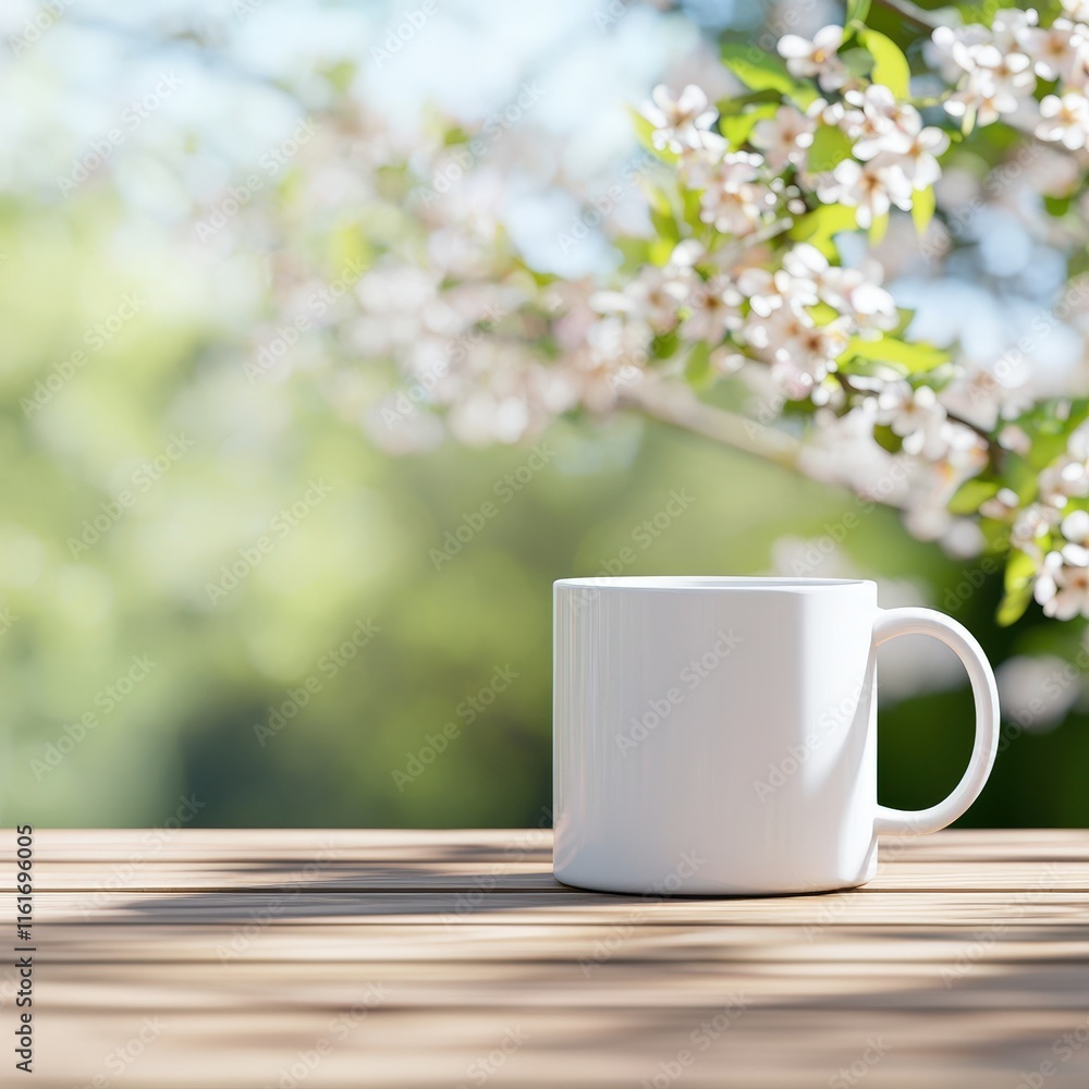 A Simple White Ceramic Cup Gracefully Resting on a Rustic Wooden Table Bathed in Soft Natural Light Evoking Warmth and Tranquility in a Cozy Setting A Simple White Ceramic Cup Gracefully Resting on a Rustic Wooden Table Bathed in Soft Natural Light Evoking Warmth and Tranquility in a Cozy Setting