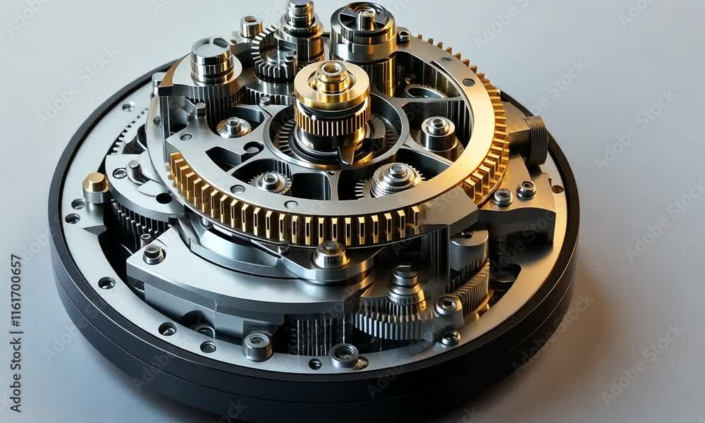 Intricate Mechanical Gears and Cogs Arrangement Showcasing Precision Engineering in a 3D Rendered Metallic Design for Innovative Technology Concepts Intricate Mechanical Gears and Cogs Arrangement Showcasing Precision Engineering in a 3D Rendered Metallic Design for Innovative Technology Concepts