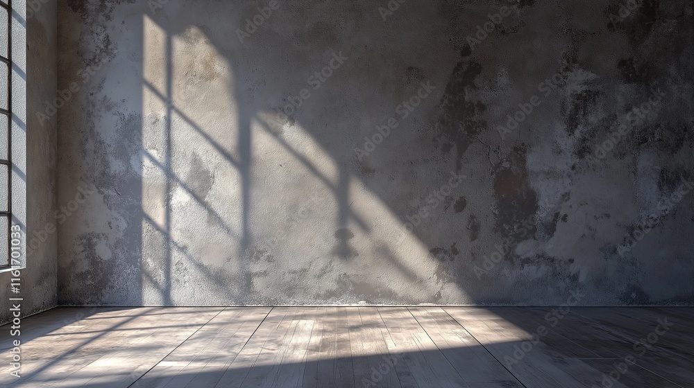 A room with a window and a wall with a shadow on it A room with a window and a wall with a shadow on it