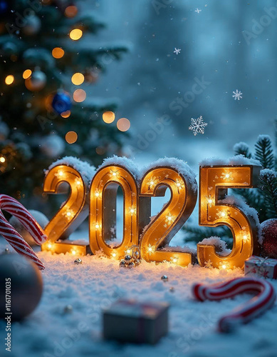 2025 3d disgin new year photo