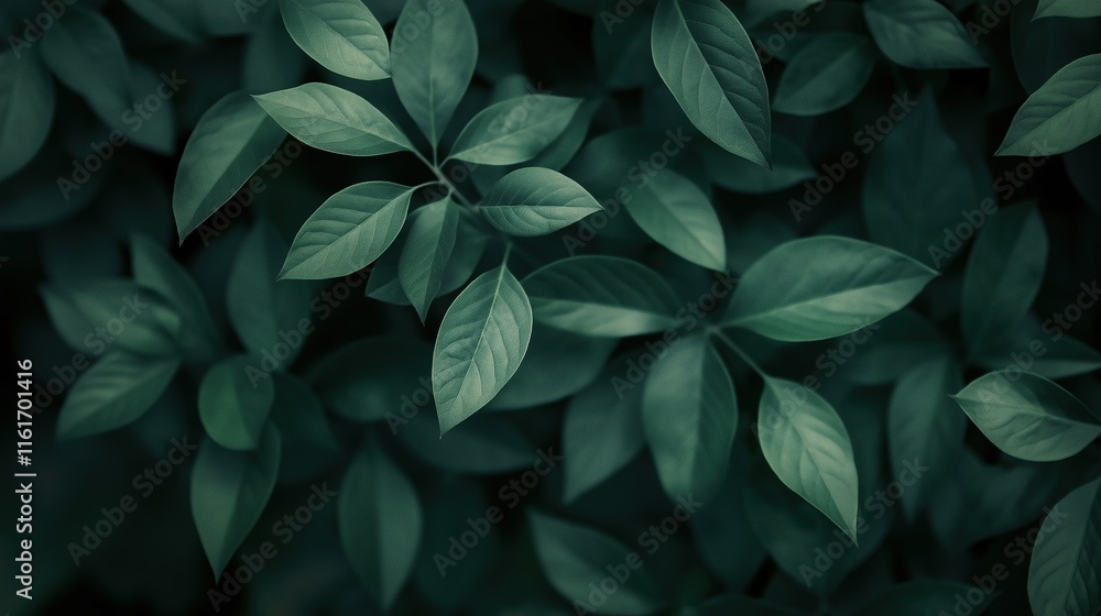 Fototapeta premium Green leaves with a mood of serenity and calmness