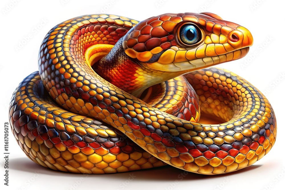 Golden Brown Serpent Painting, Artistic Snake Art, Nature's Beauty Golden Brown Serpent Painting, Artistic Snake Art, Nature's Beauty